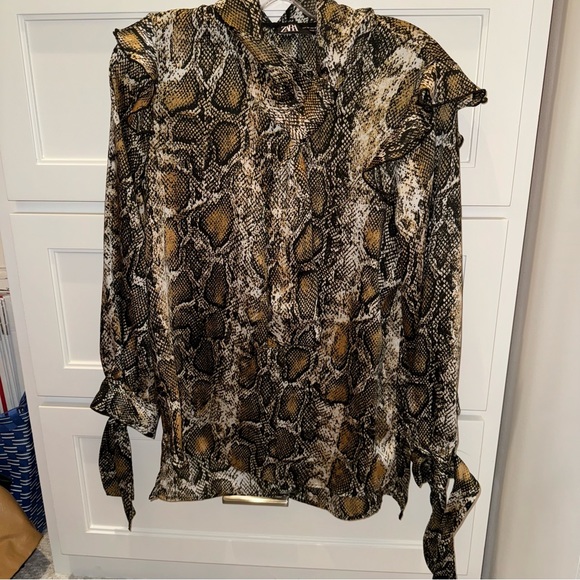 Zara Snake Print Blouse XS - Picture 3 of 9